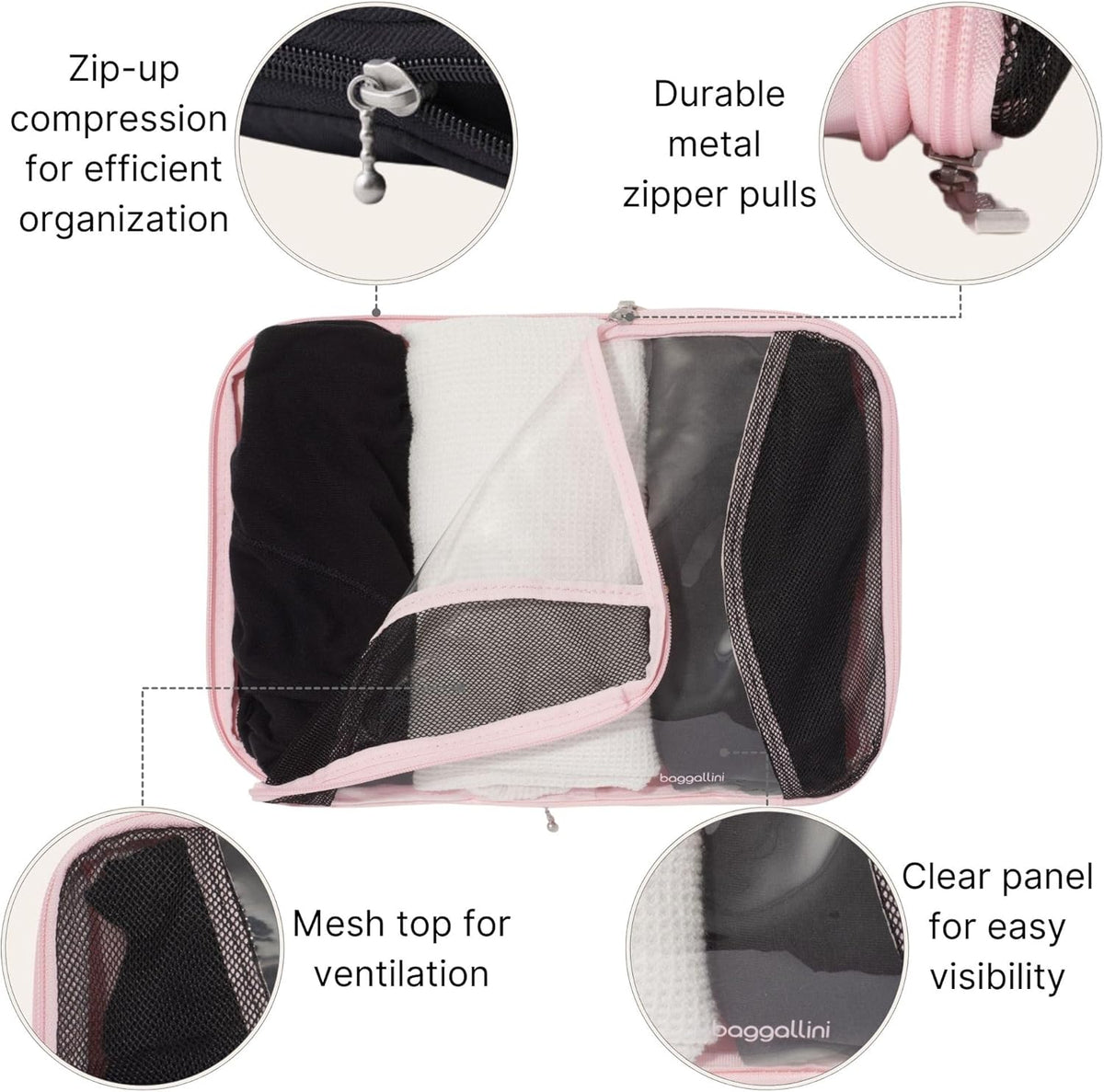 Compression Cube 3-piece set - Lightweight Compression Packing Cubes for Travel