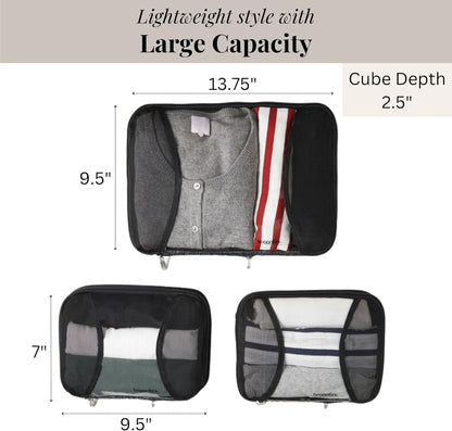 Compression Cube 3-piece set - Lightweight Compression Packing Cubes for Travel