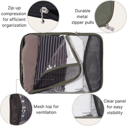 Compression Cube 3-piece set - Lightweight Compression Packing Cubes for Travel