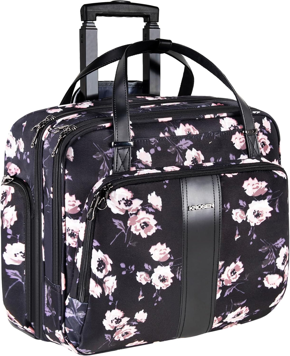Rolling Laptop Bag Premium Rolling Laptop Briefcase Computer Bag Fits Up to 15.6 Inch Laptop Overnight Bag with RFID Pockets for Travel/Business/Women