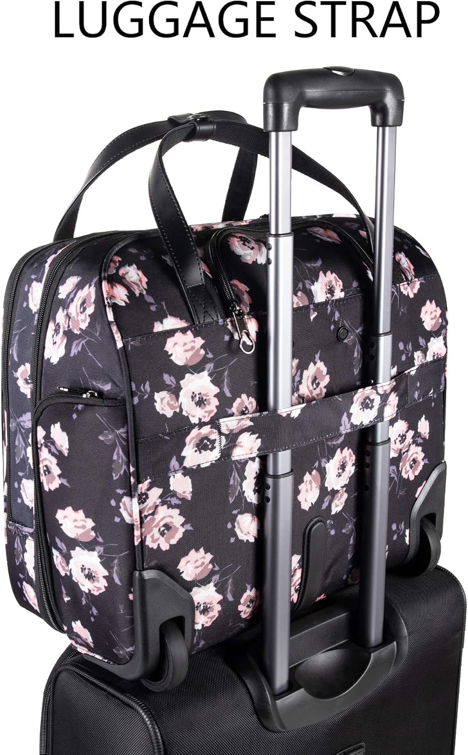 Rolling Laptop Bag Premium Rolling Laptop Briefcase Computer Bag Fits Up to 15.6 Inch Laptop Overnight Bag with RFID Pockets for Travel/Business/Women