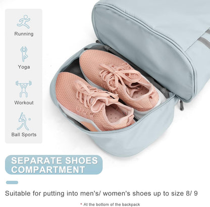 Black Gym Backpack For Women Men Travel Backpack With Shoe Compartment Waterproof Sports Bag Gym Bag Dance Backpacks For Dancers