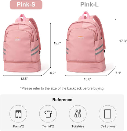 Black Gym Backpack For Women Men Travel Backpack With Shoe Compartment Waterproof Sports Bag Gym Bag Dance Backpacks For Dancers