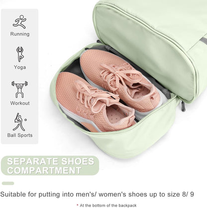Black Gym Backpack For Women Men Travel Backpack With Shoe Compartment Waterproof Sports Bag Gym Bag Dance Backpacks For Dancers