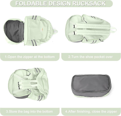 Black Gym Backpack For Women Men Travel Backpack With Shoe Compartment Waterproof Sports Bag Gym Bag Dance Backpacks For Dancers