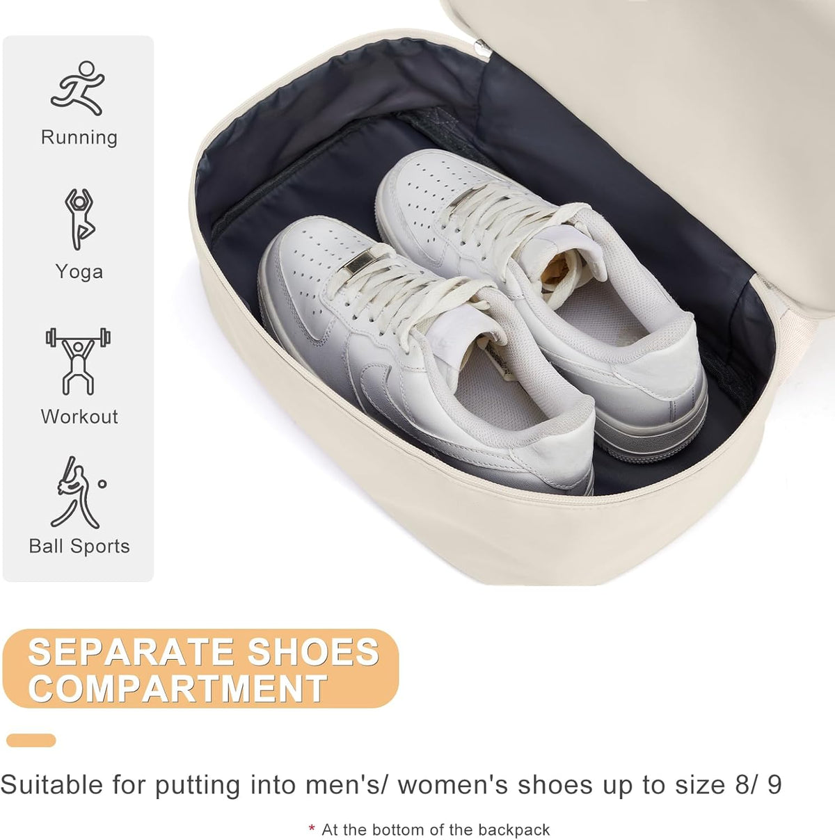 Black Gym Backpack For Women Men Travel Backpack With Shoe Compartment Waterproof Sports Bag Gym Bag Dance Backpacks For Dancers