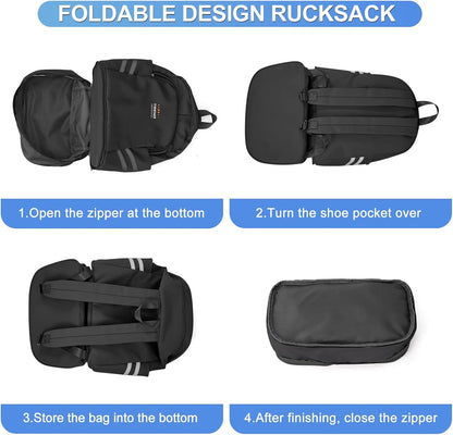 Black Gym Backpack For Women Men Travel Backpack With Shoe Compartment Waterproof Sports Bag Gym Bag Dance Backpacks For Dancers