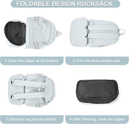 Black Gym Backpack For Women Men Travel Backpack With Shoe Compartment Waterproof Sports Bag Gym Bag Dance Backpacks For Dancers