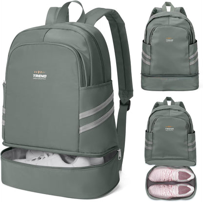 Black Gym Backpack For Women Men Travel Backpack With Shoe Compartment Waterproof Sports Bag Gym Bag Dance Backpacks For Dancers