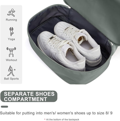 Black Gym Backpack For Women Men Travel Backpack With Shoe Compartment Waterproof Sports Bag Gym Bag Dance Backpacks For Dancers