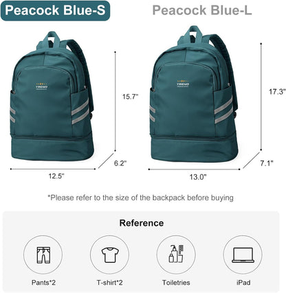 Black Gym Backpack For Women Men Travel Backpack With Shoe Compartment Waterproof Sports Bag Gym Bag Dance Backpacks For Dancers