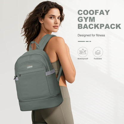 Black Gym Backpack For Women Men Travel Backpack With Shoe Compartment Waterproof Sports Bag Gym Bag Dance Backpacks For Dancers