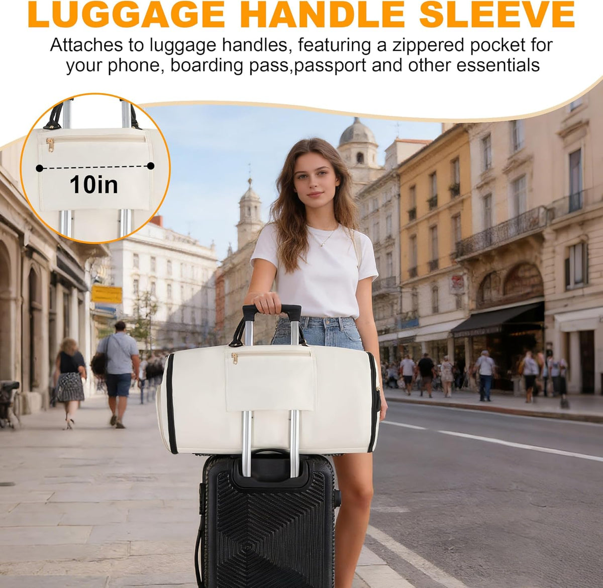 IBVIVIC Convertible Garment Bags for Travel, 2-in-1 Carry On Garment Duffle Bag With Shoe Compartment for Women Men, 50L Hanging Suitcase Suit Travel Bags with Shoulder Strap, Blue