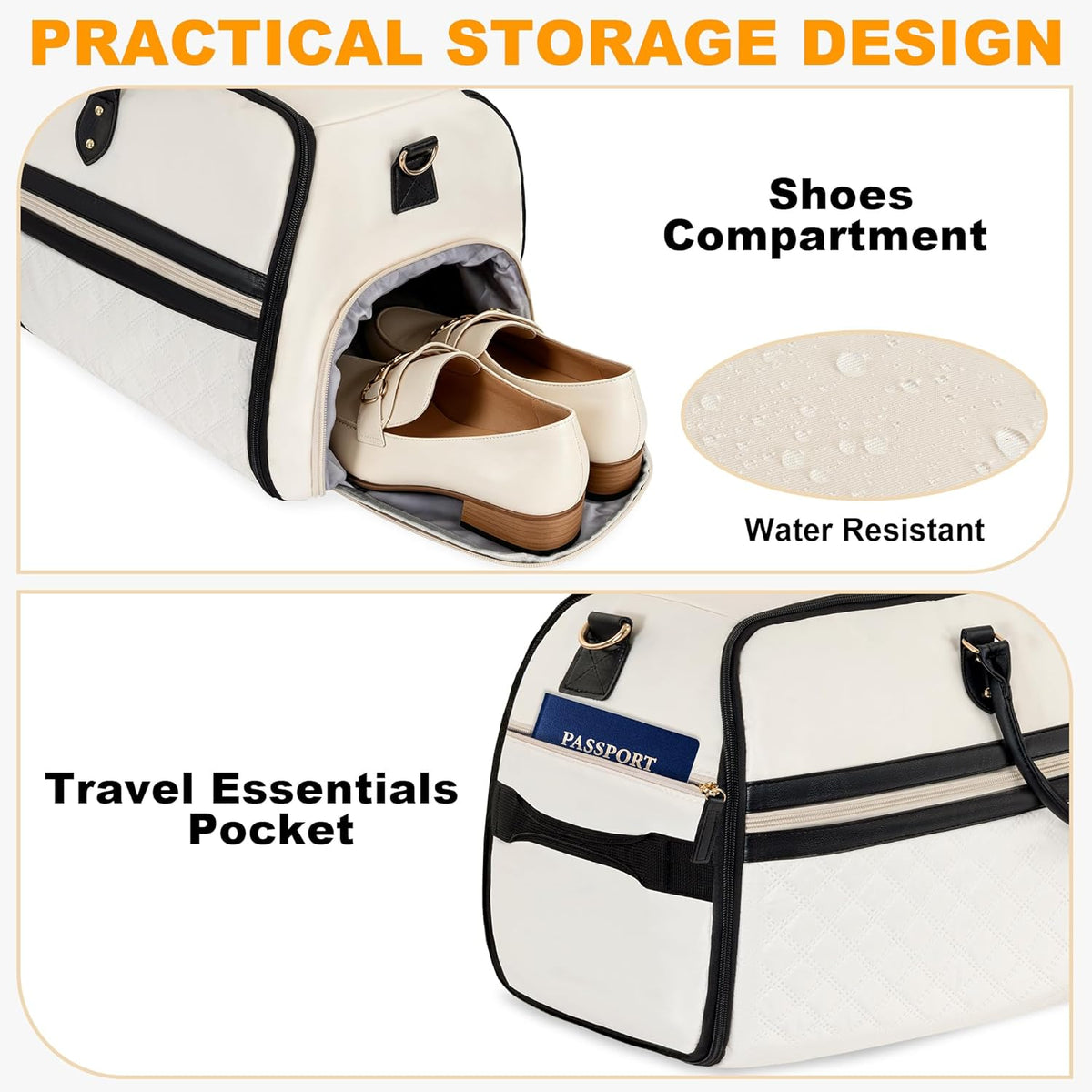 IBVIVIC Convertible Garment Bags for Travel, 2-in-1 Carry On Garment Duffle Bag With Shoe Compartment for Women Men, 50L Hanging Suitcase Suit Travel Bags with Shoulder Strap, Blue