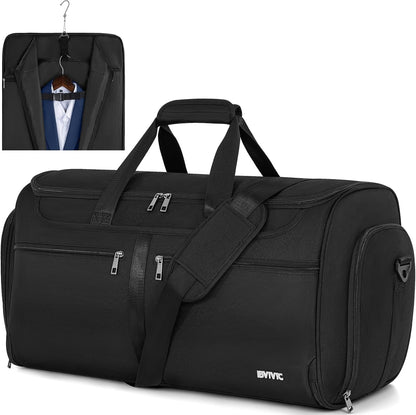 IBVIVIC Convertible Garment Bags for Travel, 2-in-1 Carry On Garment Duffle Bag With Shoe Compartment for Women Men, 50L Hanging Suitcase Suit Travel Bags with Shoulder Strap, Blue