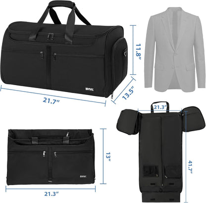 IBVIVIC Convertible Garment Bags for Travel, 2-in-1 Carry On Garment Duffle Bag With Shoe Compartment for Women Men, 50L Hanging Suitcase Suit Travel Bags with Shoulder Strap, Blue