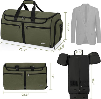 IBVIVIC Convertible Garment Bags for Travel, 2-in-1 Carry On Garment Duffle Bag With Shoe Compartment for Women Men, 50L Hanging Suitcase Suit Travel Bags with Shoulder Strap, Blue