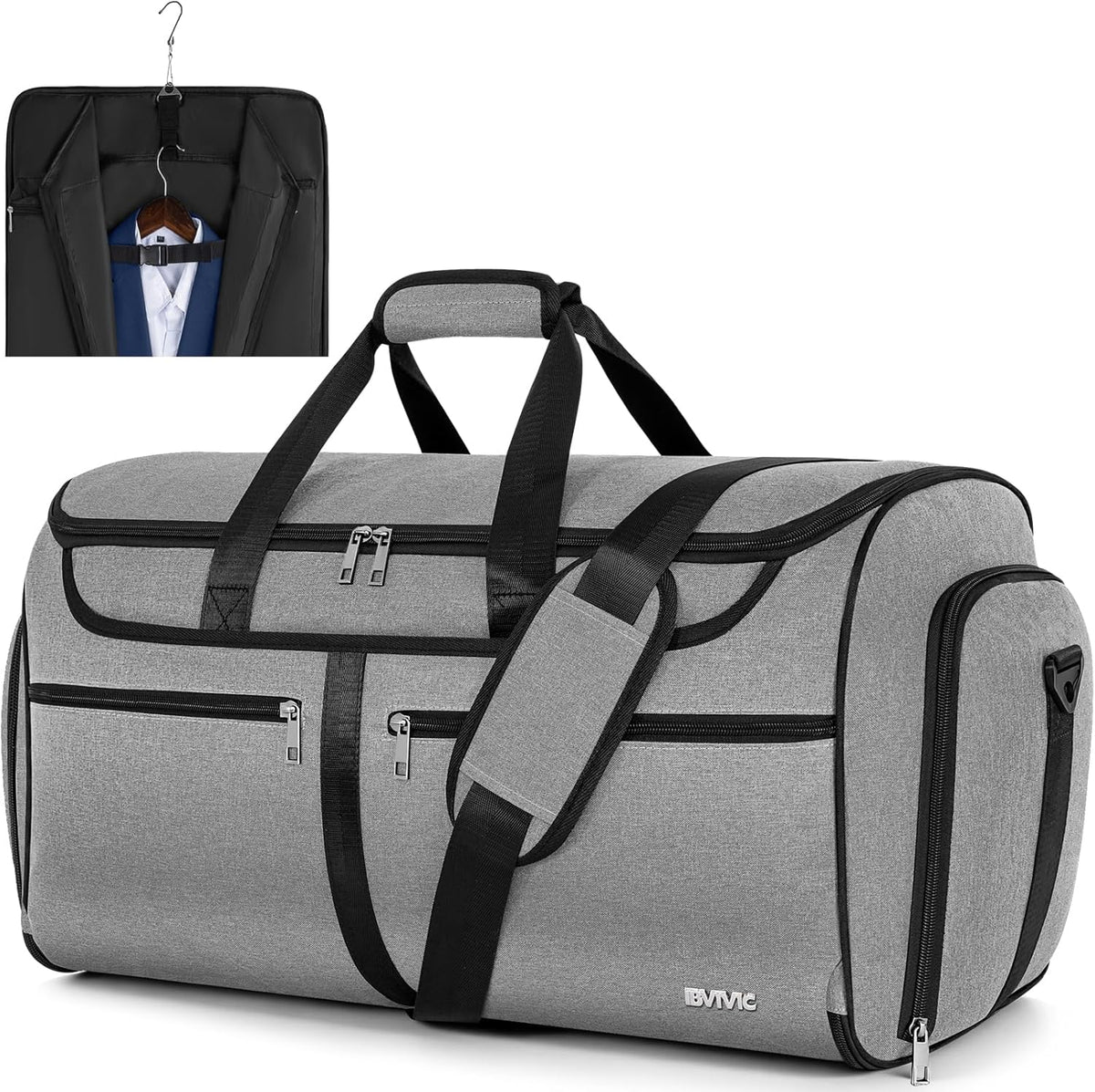 IBVIVIC Convertible Garment Bags for Travel, 2-in-1 Carry On Garment Duffle Bag With Shoe Compartment for Women Men, 50L Hanging Suitcase Suit Travel Bags with Shoulder Strap, Blue