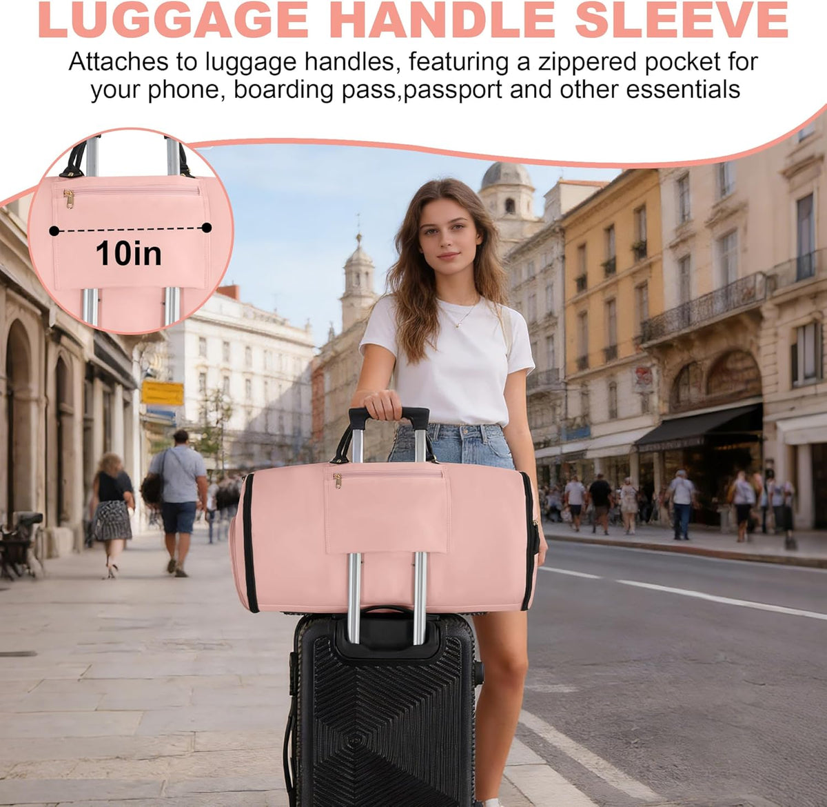 IBVIVIC Convertible Garment Bags for Travel, 2-in-1 Carry On Garment Duffle Bag With Shoe Compartment for Women Men, 50L Hanging Suitcase Suit Travel Bags with Shoulder Strap, Blue