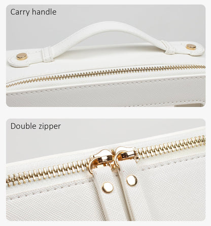 Clear Makeup Bags, TSA Approved Toiletry Bag with Zipper, Clear Makeup Organizer Large Fit Carry-on Travel Essentials,Clear Cosmetic Bags for Women Men (Large-White) (YunGoGo)