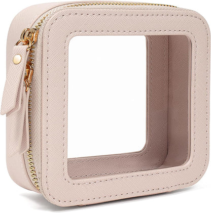 Clear Makeup Bags, TSA Approved Toiletry Bag with Zipper, Clear Makeup Organizer Large Fit Carry-on Travel Essentials,Clear Cosmetic Bags for Women Men (Large-White) (YunGoGo)