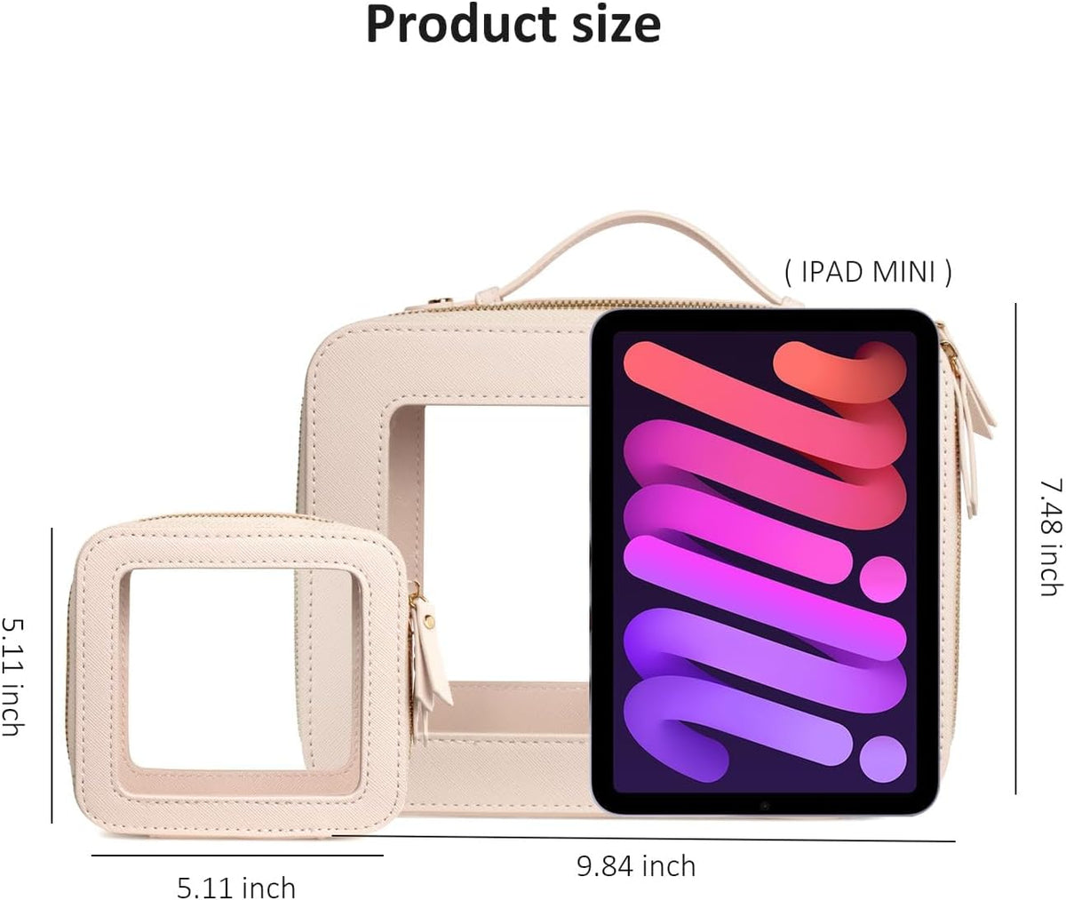 Clear Makeup Bags, TSA Approved Toiletry Bag with Zipper, Clear Makeup Organizer Large Fit Carry-on Travel Essentials,Clear Cosmetic Bags for Women Men (Large-White) (YunGoGo)