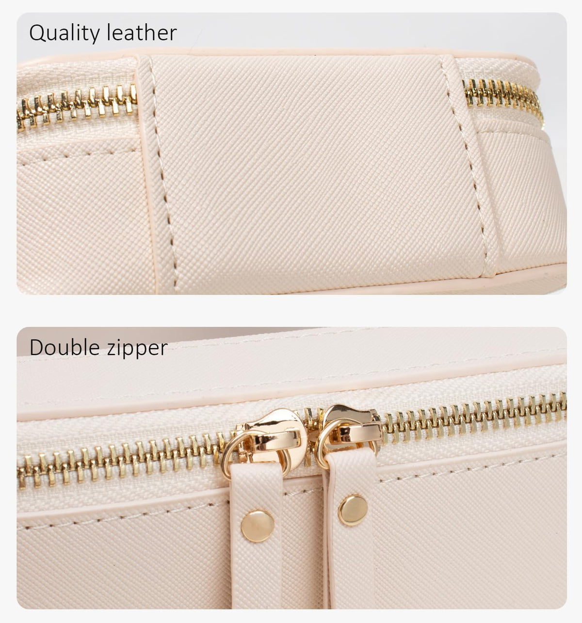 Clear Makeup Bags, TSA Approved Toiletry Bag with Zipper, Clear Makeup Organizer Large Fit Carry-on Travel Essentials,Clear Cosmetic Bags for Women Men (Large-White) (YunGoGo)