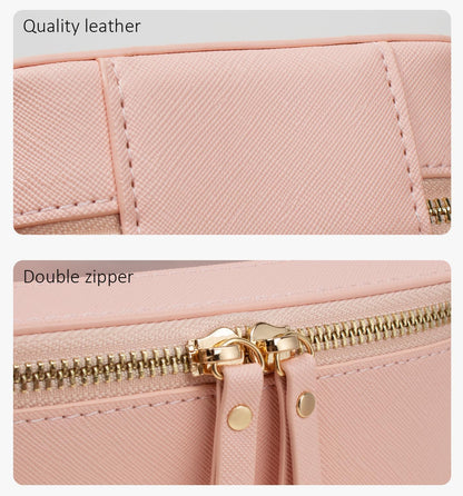 Clear Makeup Bags, TSA Approved Toiletry Bag with Zipper, Clear Makeup Organizer Large Fit Carry-on Travel Essentials,Clear Cosmetic Bags for Women Men (Large-White) (YunGoGo)