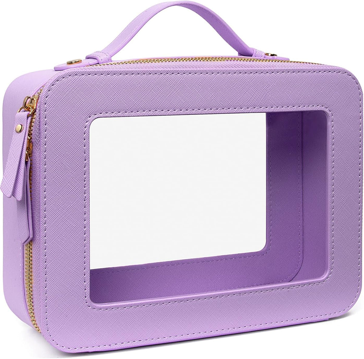 Clear Makeup Bags, TSA Approved Toiletry Bag with Zipper, Clear Makeup Organizer Large Fit Carry-on Travel Essentials,Clear Cosmetic Bags for Women Men (Large-White) (YunGoGo)