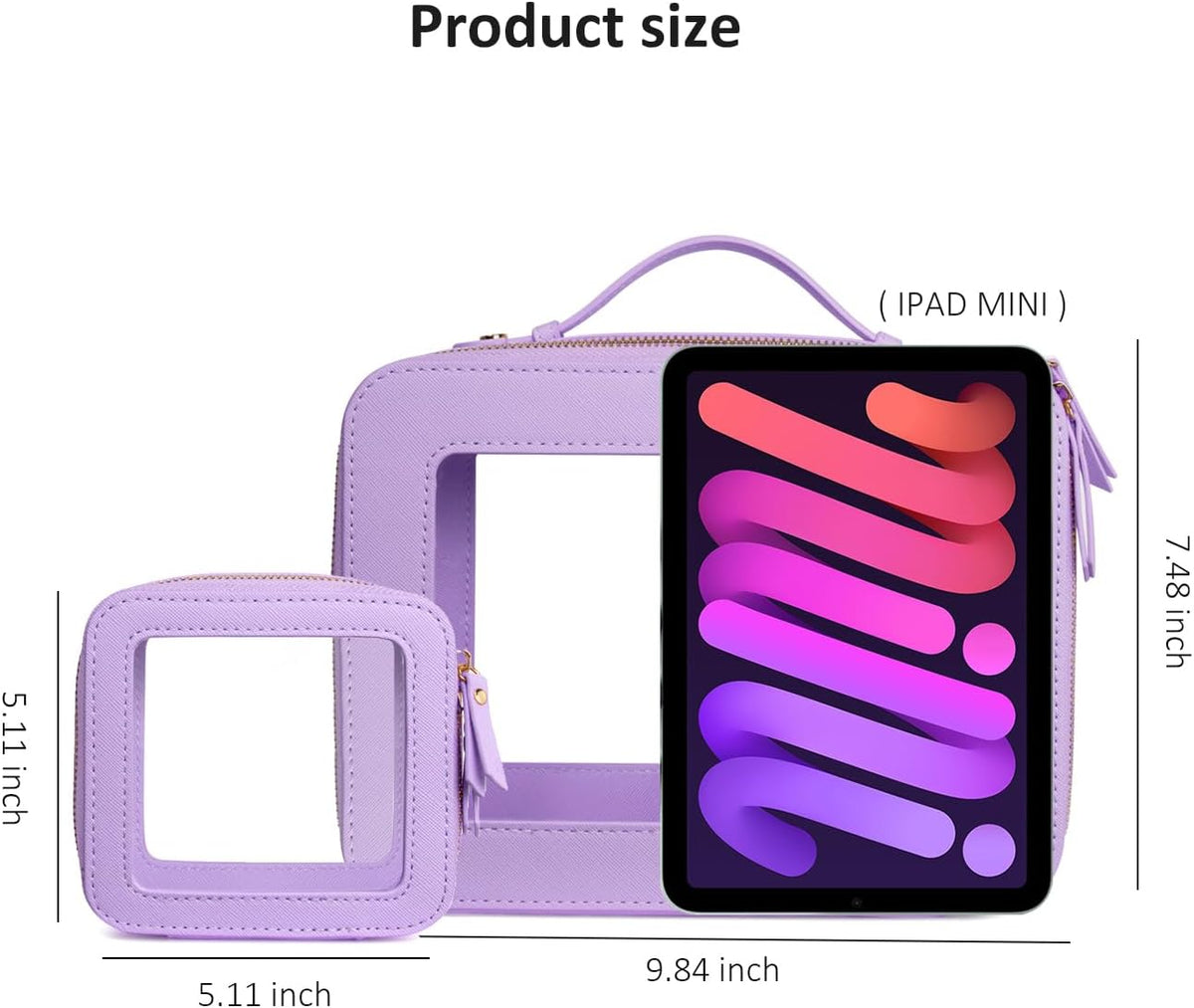 Clear Makeup Bags, TSA Approved Toiletry Bag with Zipper, Clear Makeup Organizer Large Fit Carry-on Travel Essentials,Clear Cosmetic Bags for Women Men (Large-White) (YunGoGo)