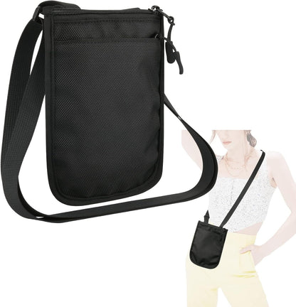 Foldable Travel Cell Phone Purse Crossbody Bag Passport Holder Sling Bag Neck Wallet Pouch Mini Messenger Bag for Holding Travel Essentials Phone Passport Keys Cards Cash in Traveling & Trip