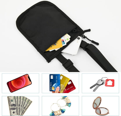 Foldable Travel Cell Phone Purse Crossbody Bag Passport Holder Sling Bag Neck Wallet Pouch Mini Messenger Bag for Holding Travel Essentials Phone Passport Keys Cards Cash in Traveling & Trip