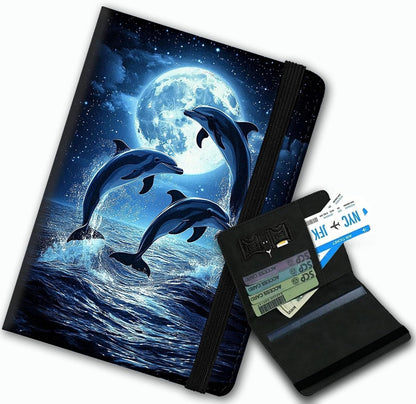Passport Cover,Multi-Functional Travel Wallet,Stylish & Durable RFID Blocking Passport Holder, Travel Essentials for Men and Women,Weeds