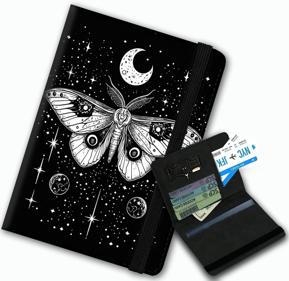 Passport Cover,Multi-Functional Travel Wallet,Stylish & Durable RFID Blocking Passport Holder, Travel Essentials for Men and Women,Weeds