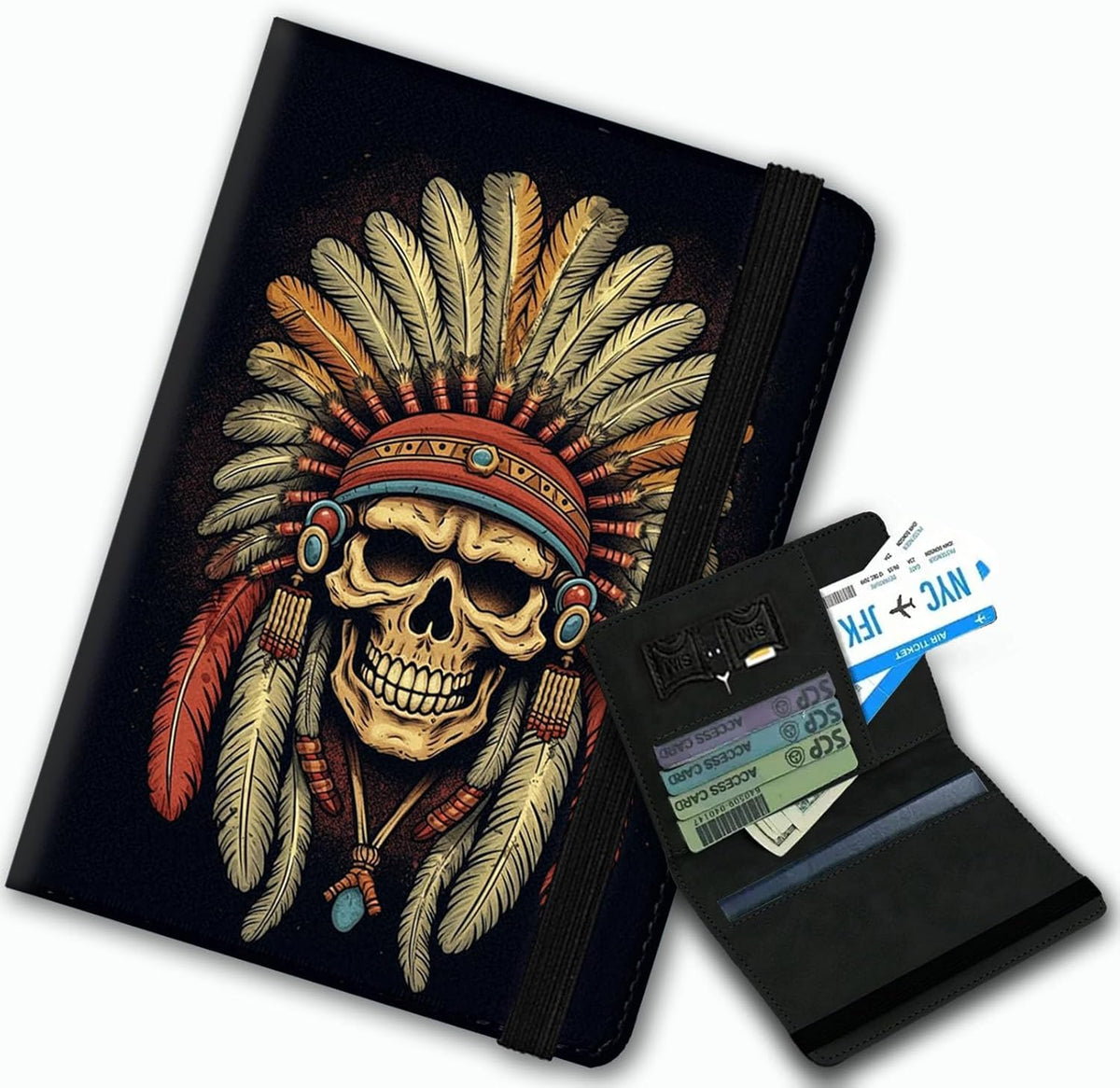 Passport Cover,Multi-Functional Travel Wallet,Stylish & Durable RFID Blocking Passport Holder, Travel Essentials for Men and Women,Weeds