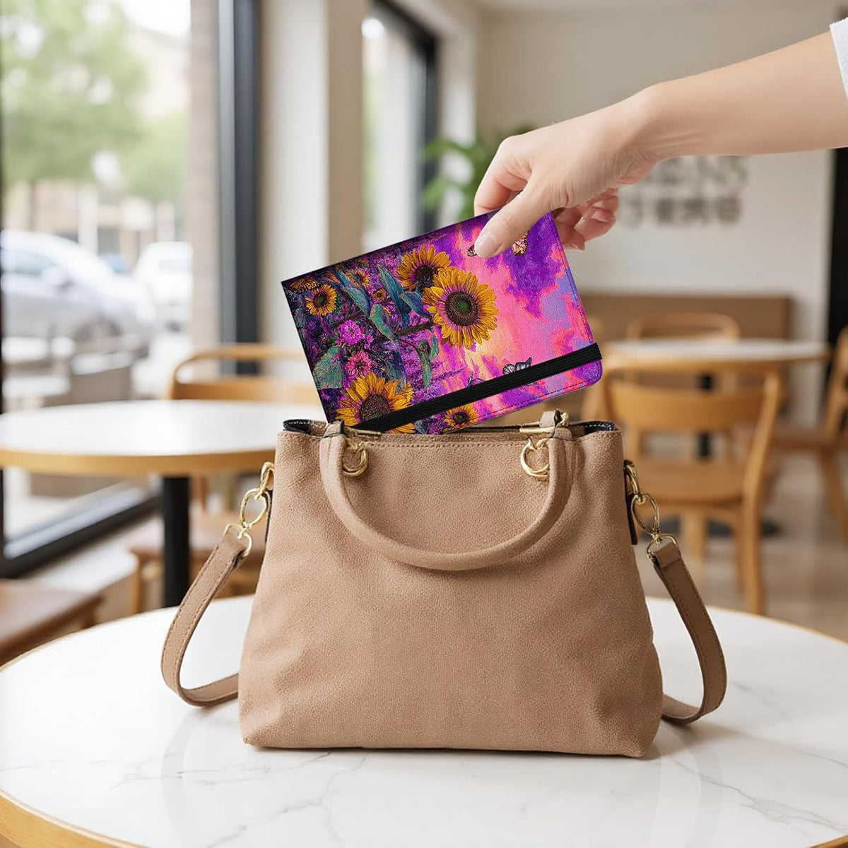 Passport Cover,Multi-Functional Travel Wallet,Stylish & Durable RFID Blocking Passport Holder, Travel Essentials for Men and Women,Weeds
