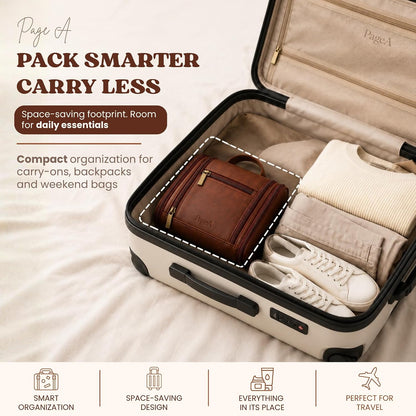 Compact Travel Toiletry Bag for Men, Small Portable Hanging Dopp Kit
