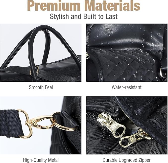 Convertible Garment Duffel Bags for Travel, Carry On Garment Bag with Shoe Compartment, 3 in 1 Foldable Suit Duffle Bag for Women, Jenni Bag for Hanging Clothes, Black (2Pcs Set)