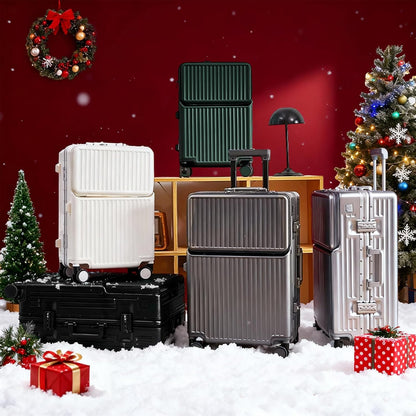 Carry on suitcase Zipperless Luggage,Polycarbonate Aluminum Hard Shell, Expandable Carry-On Suitcase with Spinner Wheels, 20 Inch Cabin
