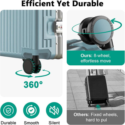 Carry on suitcase Zipperless Luggage,Polycarbonate Aluminum Hard Shell, Expandable Carry-On Suitcase with Spinner Wheels, 20 Inch Cabin