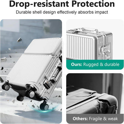 Carry on suitcase Zipperless Luggage,Polycarbonate Aluminum Hard Shell, Expandable Carry-On Suitcase with Spinner Wheels, 20 Inch Cabin