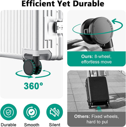 Carry on suitcase Zipperless Luggage,Polycarbonate Aluminum Hard Shell, Expandable Carry-On Suitcase with Spinner Wheels, 20 Inch Cabin