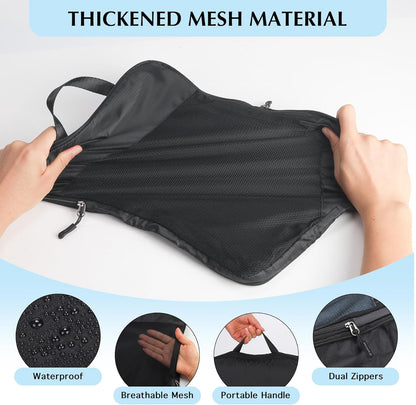 Lightweight Compression Packing Cubes for Suitcases, Compressible Expandable Travel Packing Organizer with Clear Toiletries and Backpack Bag, Travel Essentials for Carry on Luggage