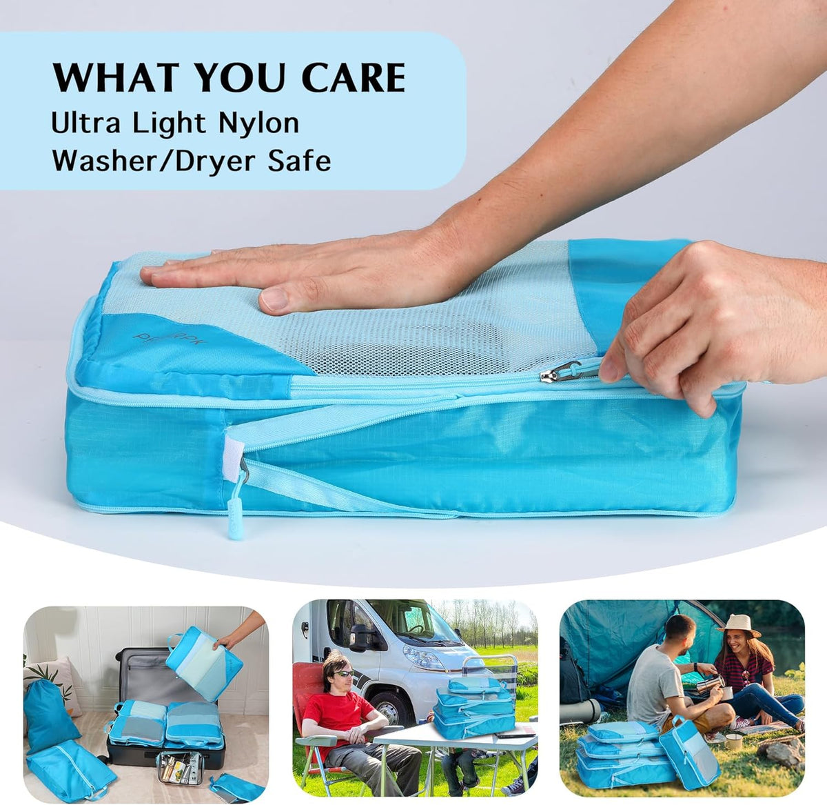 Lightweight Compression Packing Cubes for Suitcases, Compressible Expandable Travel Packing Organizer with Clear Toiletries and Backpack Bag, Travel Essentials for Carry on Luggage