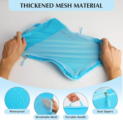 Lightweight Compression Packing Cubes for Suitcases, Compressible Expandable Travel Packing Organizer with Clear Toiletries and Backpack Bag, Travel Essentials for Carry on Luggage
