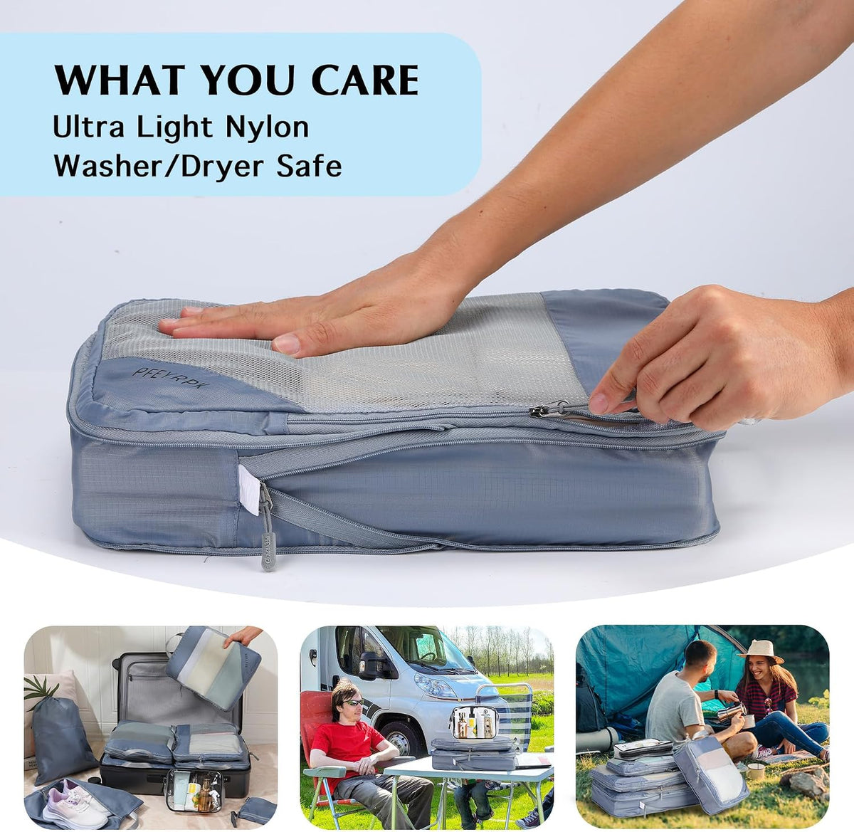 Lightweight Compression Packing Cubes for Suitcases, Compressible Expandable Travel Packing Organizer with Clear Toiletries and Backpack Bag, Travel Essentials for Carry on Luggage