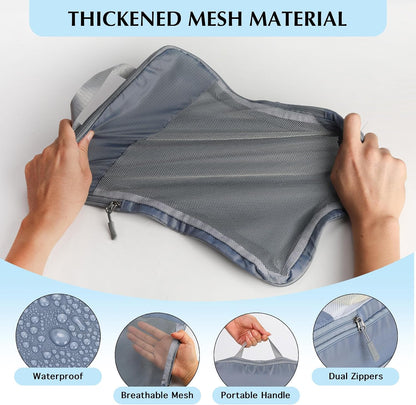Lightweight Compression Packing Cubes for Suitcases, Compressible Expandable Travel Packing Organizer with Clear Toiletries and Backpack Bag, Travel Essentials for Carry on Luggage