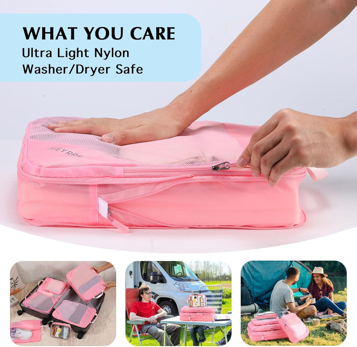 Lightweight Compression Packing Cubes for Suitcases, Compressible Expandable Travel Packing Organizer with Clear Toiletries and Backpack Bag, Travel Essentials for Carry on Luggage