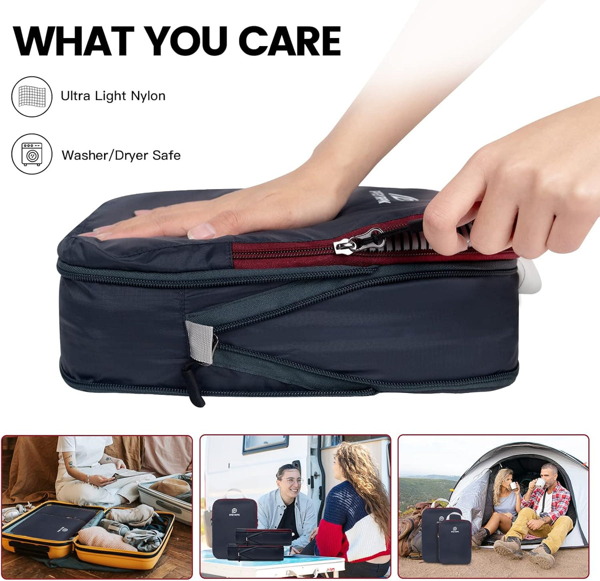 Lightweight Compression Packing Cubes for Suitcases, Compressible Expandable Travel Packing Organizer with Clear Toiletries and Backpack Bag, Travel Essentials for Carry on Luggage