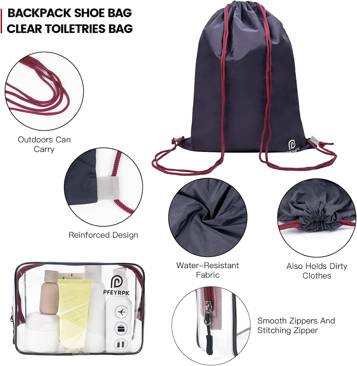 Lightweight Compression Packing Cubes for Suitcases, Compressible Expandable Travel Packing Organizer with Clear Toiletries and Backpack Bag, Travel Essentials for Carry on Luggage